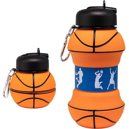 CARNE 18 oz Collapsible Silicone Basketball Water Bottle CA2611288
